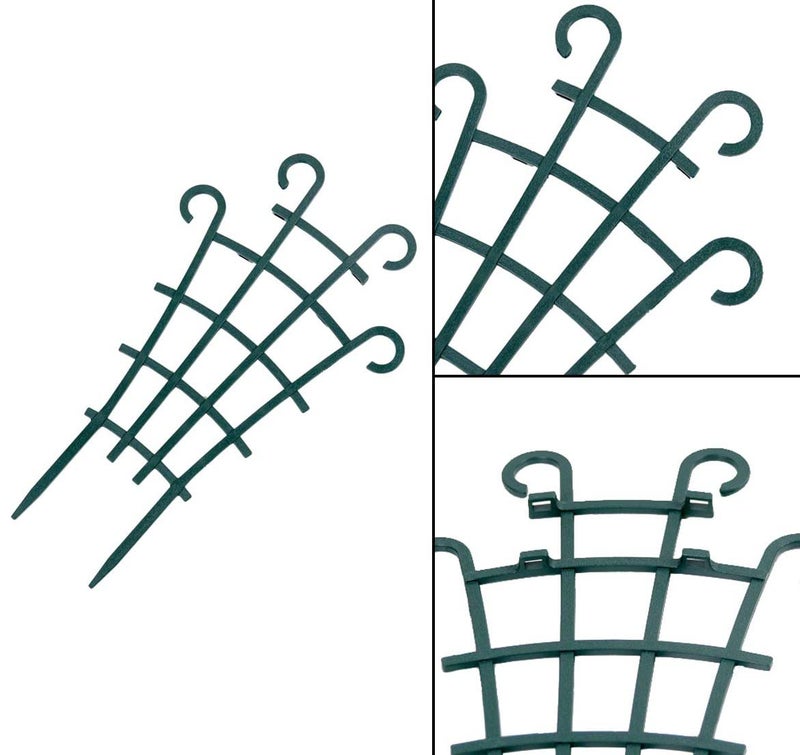 UWIOFF 12 Pack Trellis for Potted Plants, Garden Trellis for Climbing Plants Plastic Mini Climbing Plant Trellis Flower Pots Support Stackable Trellis for Climbing Plants Peas, Dark Green - Image 5